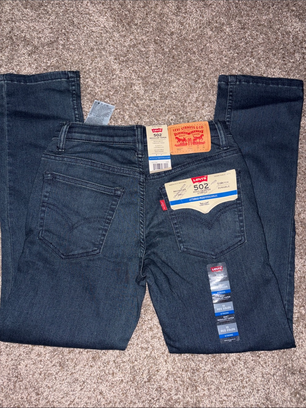 Levi's 502 Regular Fit boys size 10 reg Jeans - Dark Indigo